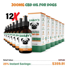 Load image into Gallery viewer, Bailey&#39;s CBD Oil For Dogs | 300MG 30ML Standard Size Bottle - Shire Leaf
