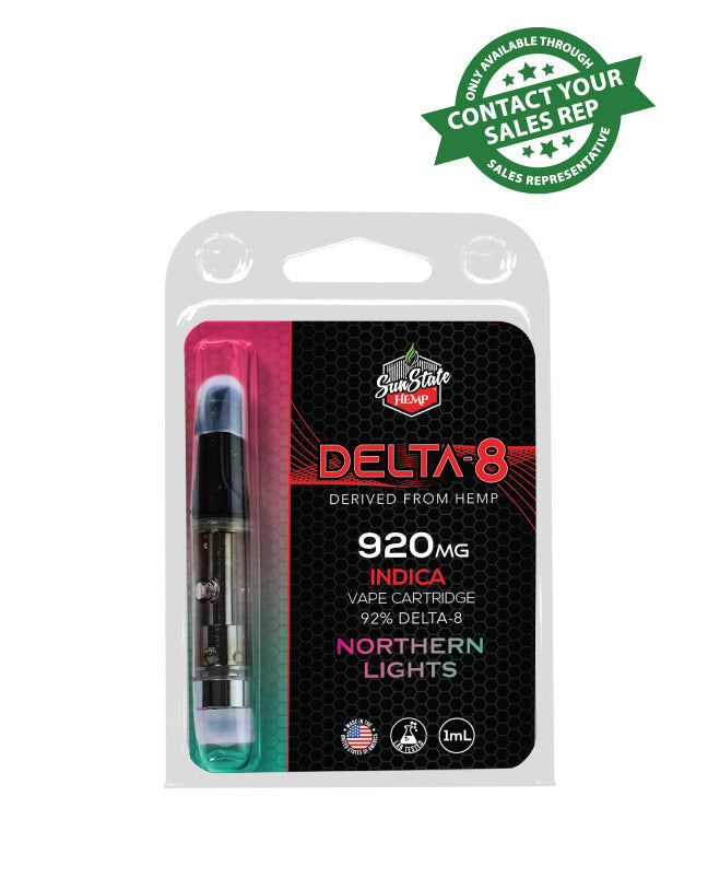 Delta 8 Indica Northern Lights 1ml Cartridge - Shire Leaf